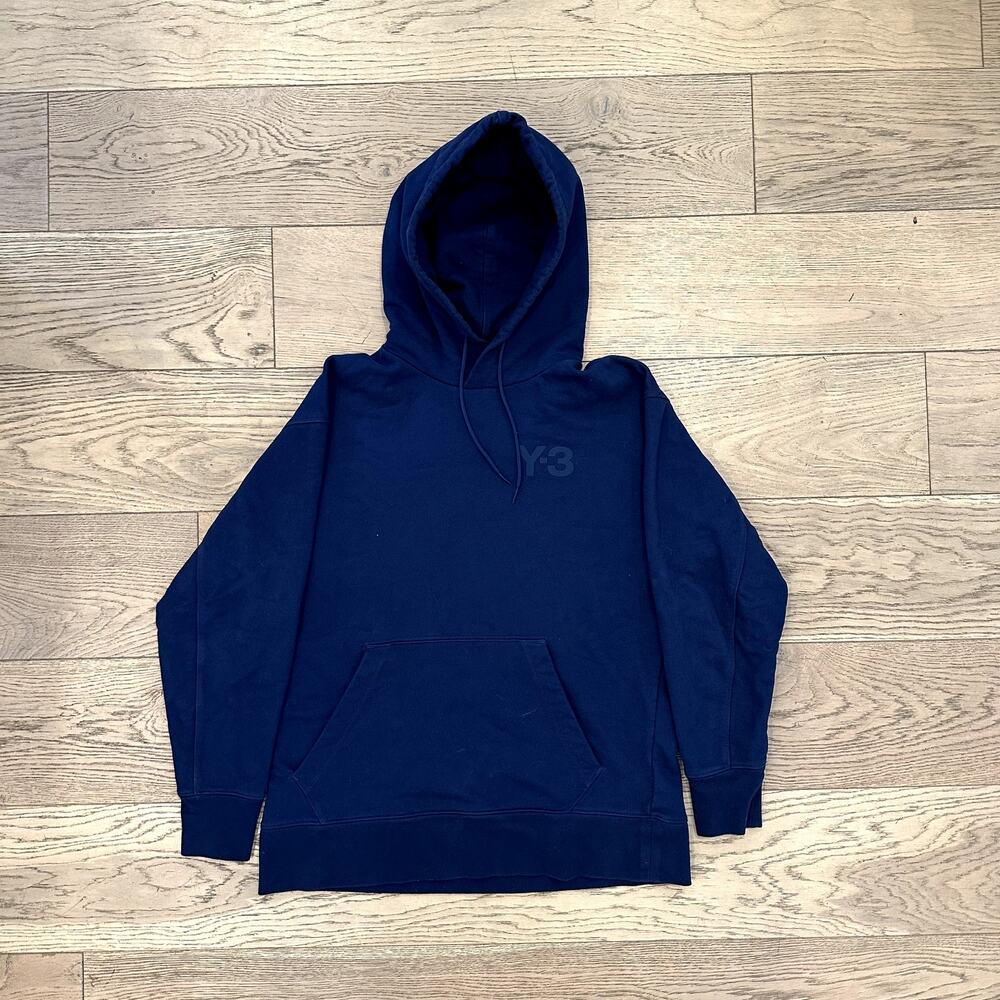 Y-3 YOHJI YAMAMOTO Hoodie XL Blue Men Pullover Casual Jumper Streetwear